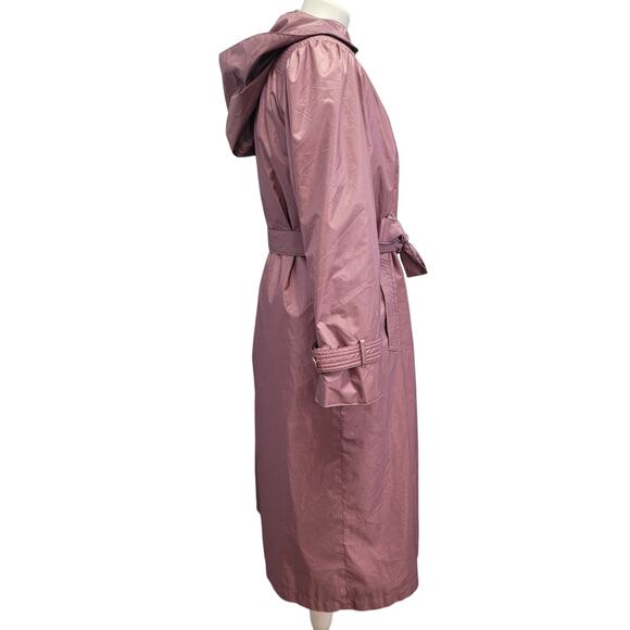 Vintage Chiango Womens Size 6 Long Sleeve Button Removeable Hood Trench Coat - Picture 3 of 6